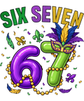 Mardi Gras 388 - Funny 6 7 Meme Mardi Gras Mask Pearl Six Seven Humor Parade Sweatshirt (1)