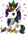 Mardi Gras 354 - Cute Unicorn Crawfish Beads Mardi Gras Carnival Funny Sweatshirt
