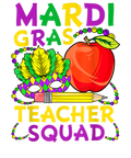Mardi Gras 671 - Mardi Gras Teacher Squad Funny Gift With Apple Mask Pencil