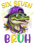 Mardi Gras 664 - Mardi Gras Six Seven Bruh Mardigator Alligator 6 7 Meme Boy Sweatshirt (2)