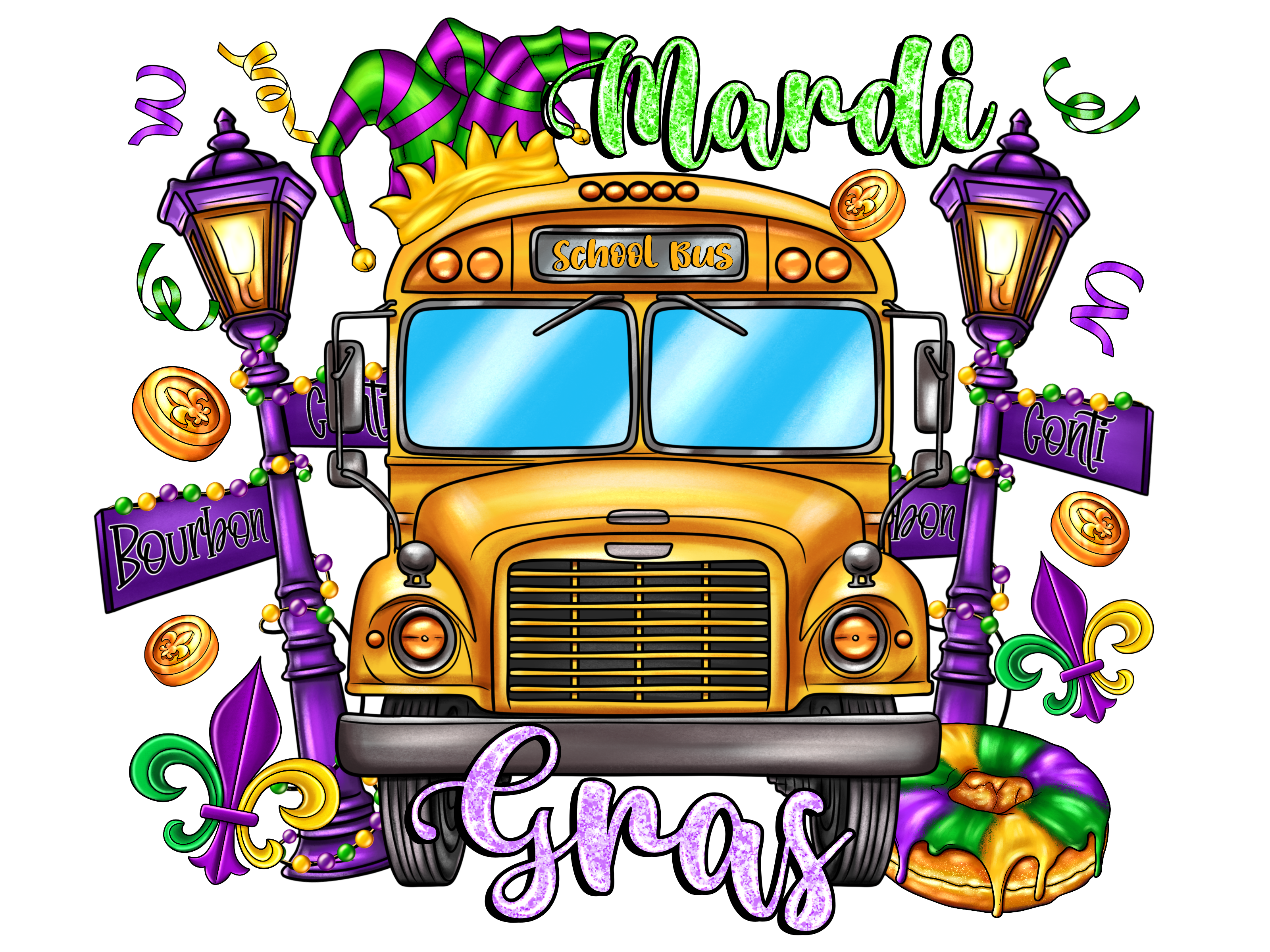 Teacher 466 - Mardigrasschoolbus