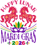 Mardi Gras 442 - Happy Lunar Mardi Gras 2026 Chinese New Year Sweatshirt