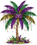 Mardi Gras 640 - Mardi Gras Palm Tree Hawaiian Tropical Party Family Vacation Sweatshirt