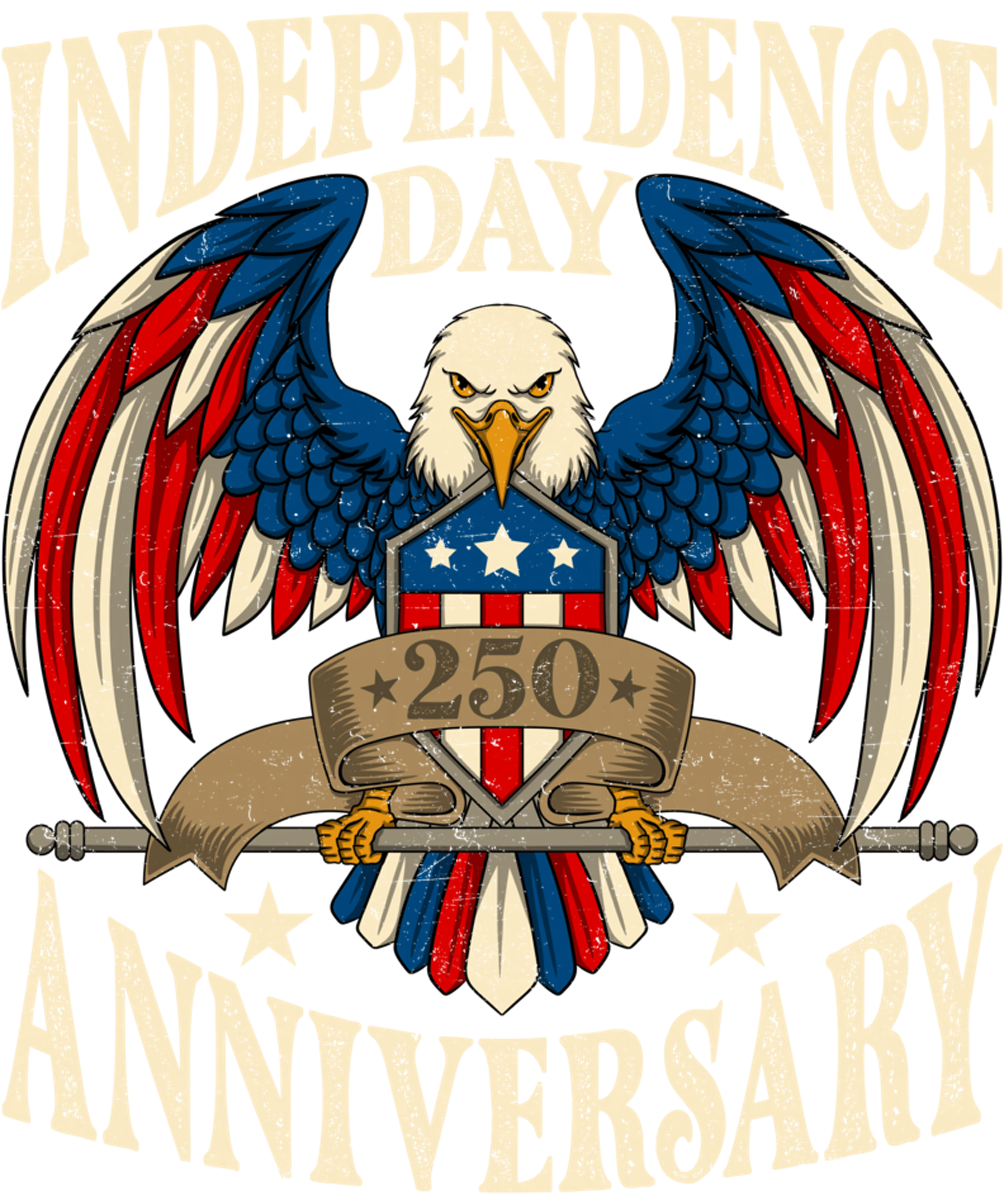 4th of July 380 - Independence Day 250th Anniversary 250 American Years Eagle Sweatshirt