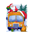 Back to School 307 - Christmas School Bus With Santa