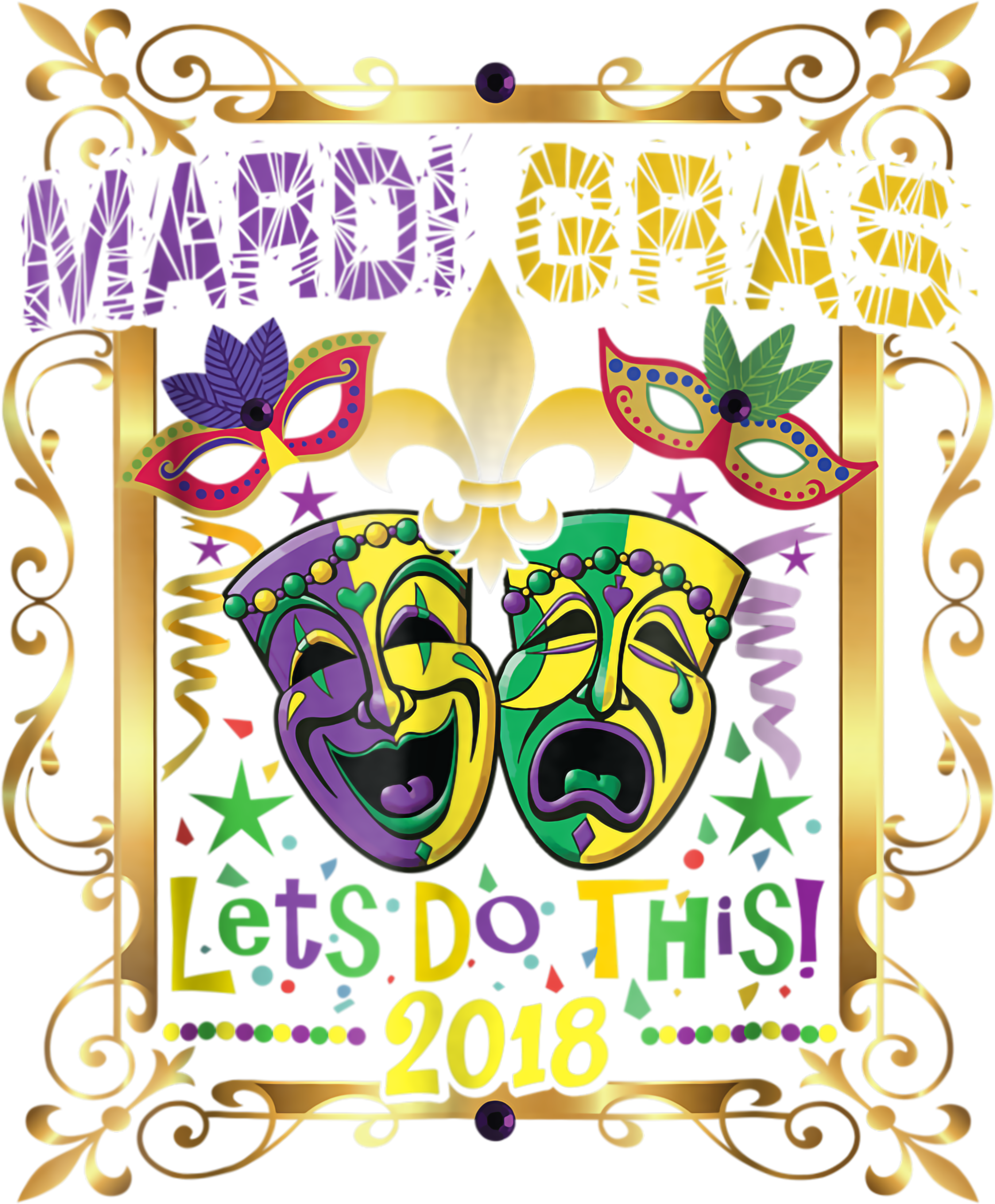 Mardi Gras 674 - Mardi Gras Tshirt 2018, Fleur Symbol New Orleans Parade Gift