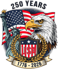 4th of July 47 - 250 Years American Flag Anniversary Usa 250th Birthday T Shirt (1)
