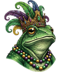Mardi Gras 414 - Funny Mardi Gras Frog Beads New Orleans Carnival Parades Sweatshirt