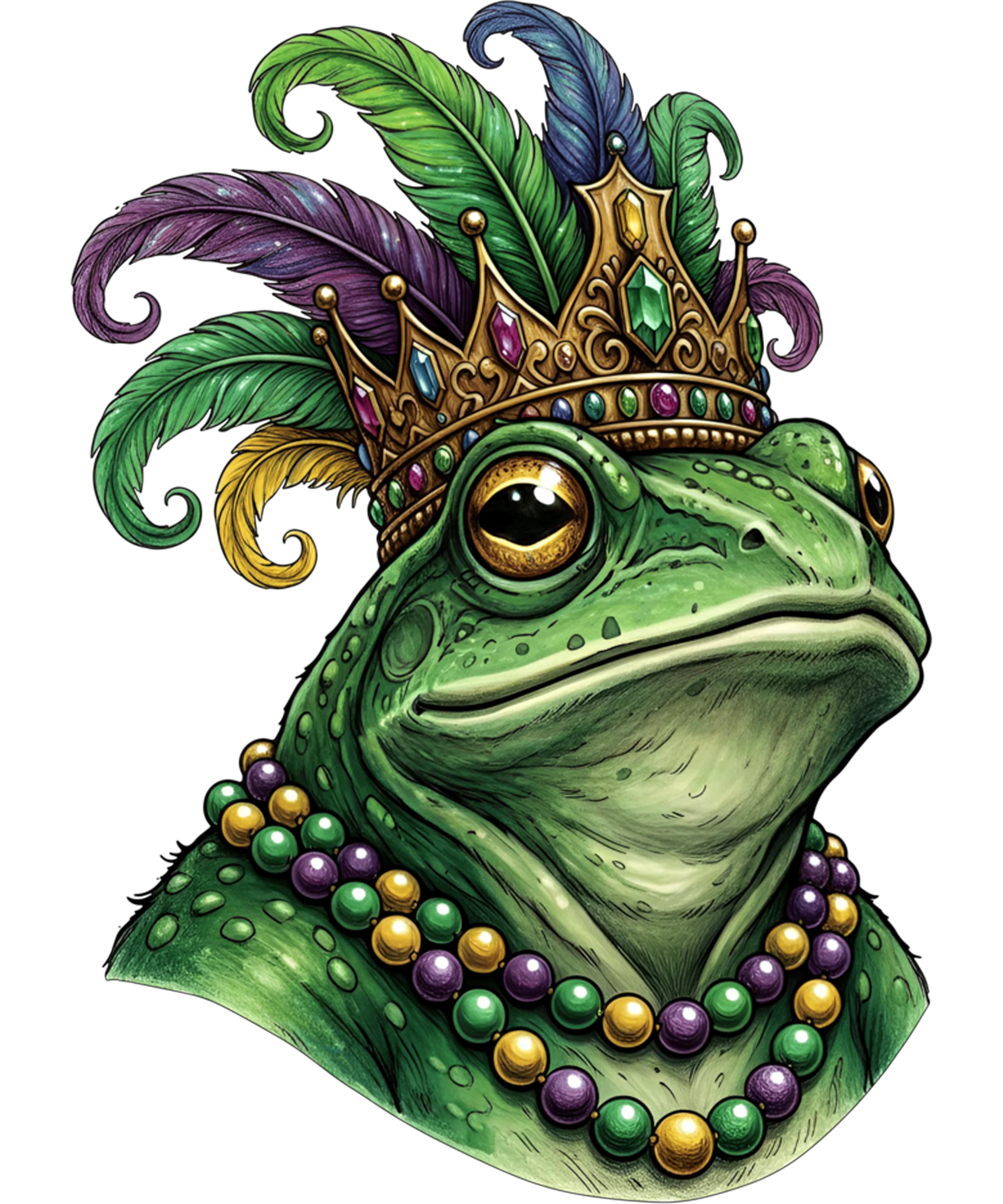 Mardi Gras 414 - Funny Mardi Gras Frog Beads New Orleans Carnival Parades Sweatshirt