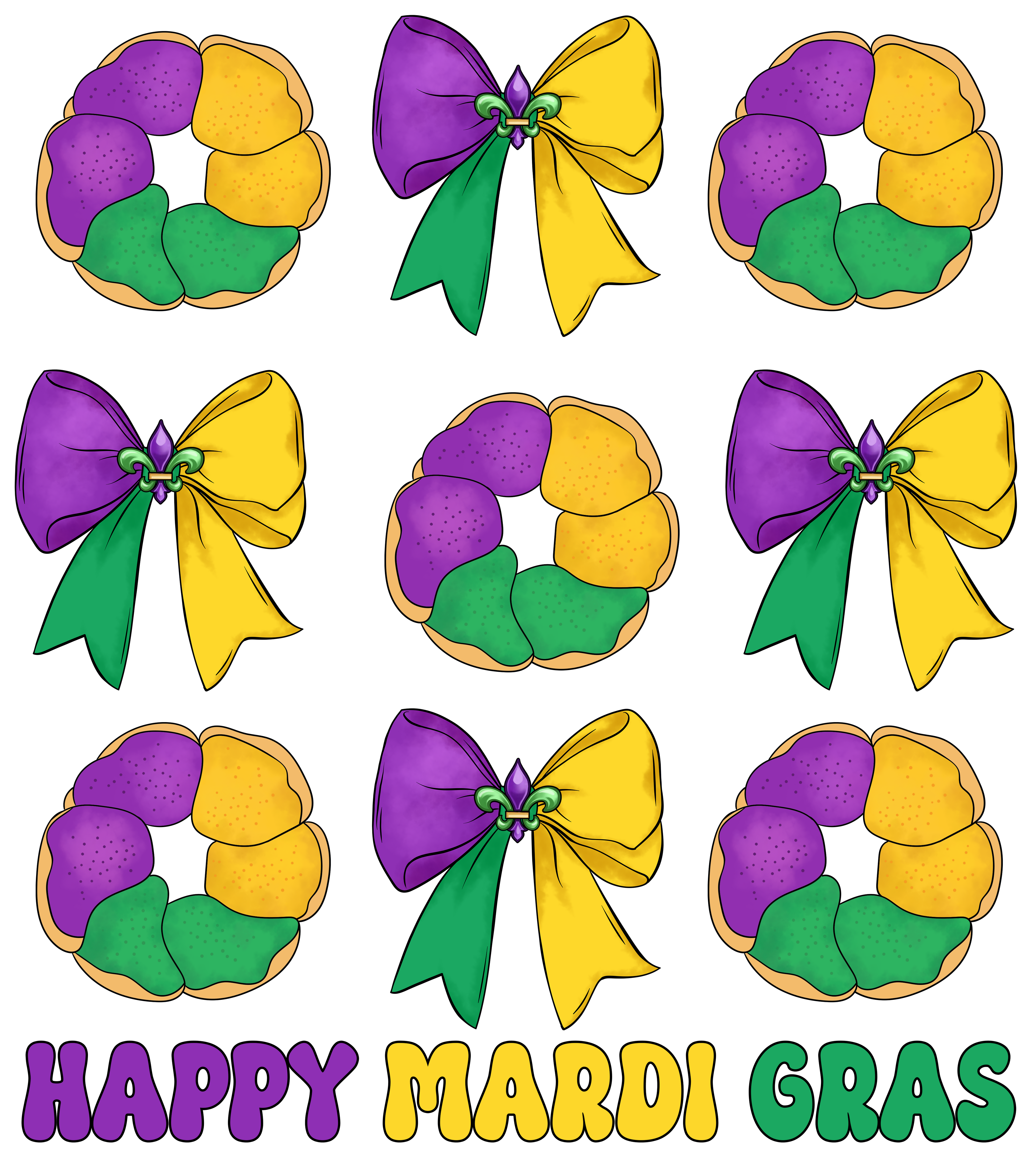 Mardi Gras 901 - Or 21122024 Nhuy Coquette Bow King Bread Mardi Gras