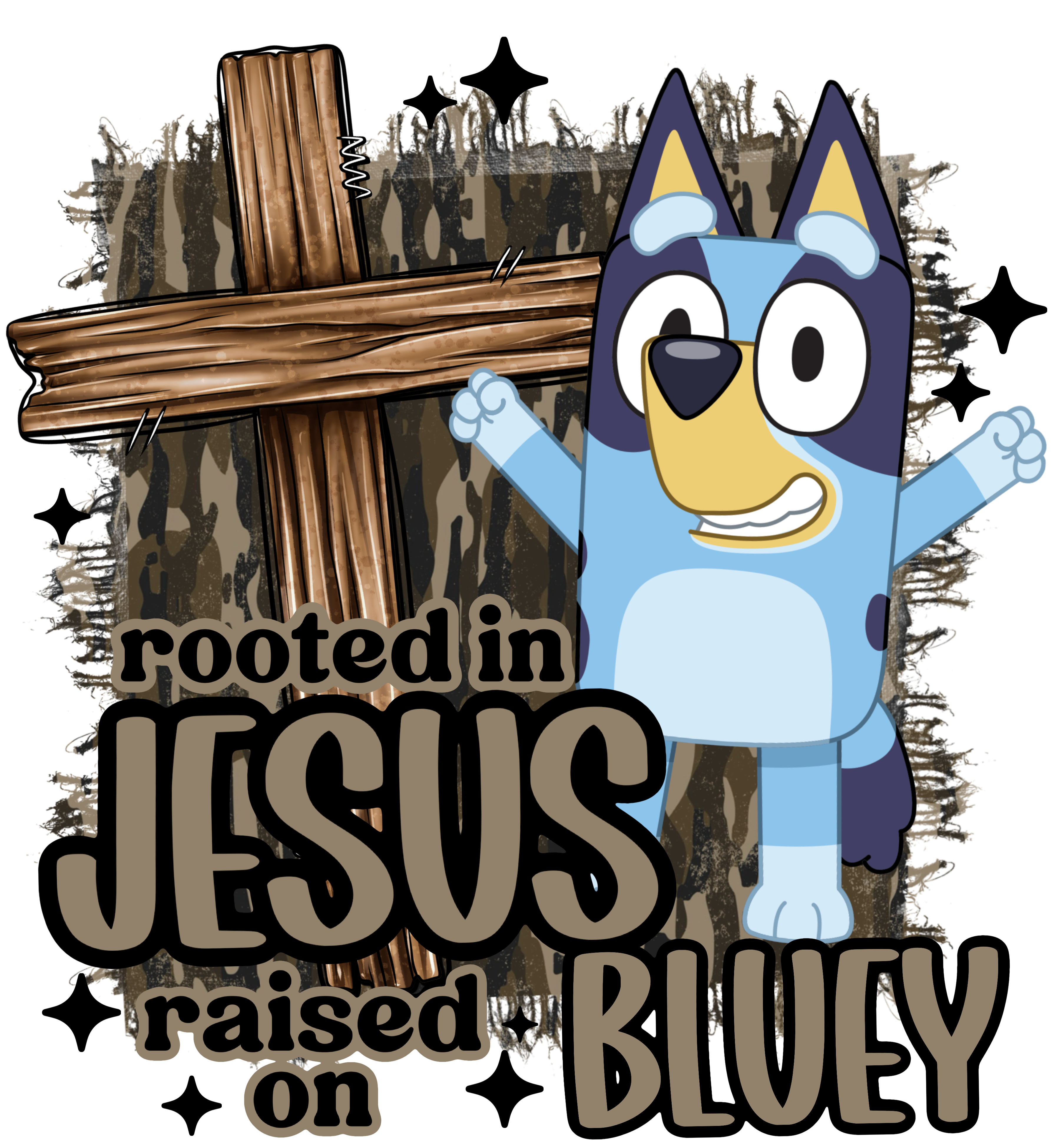 Randomness 425 - Camo Jesus Bluey
