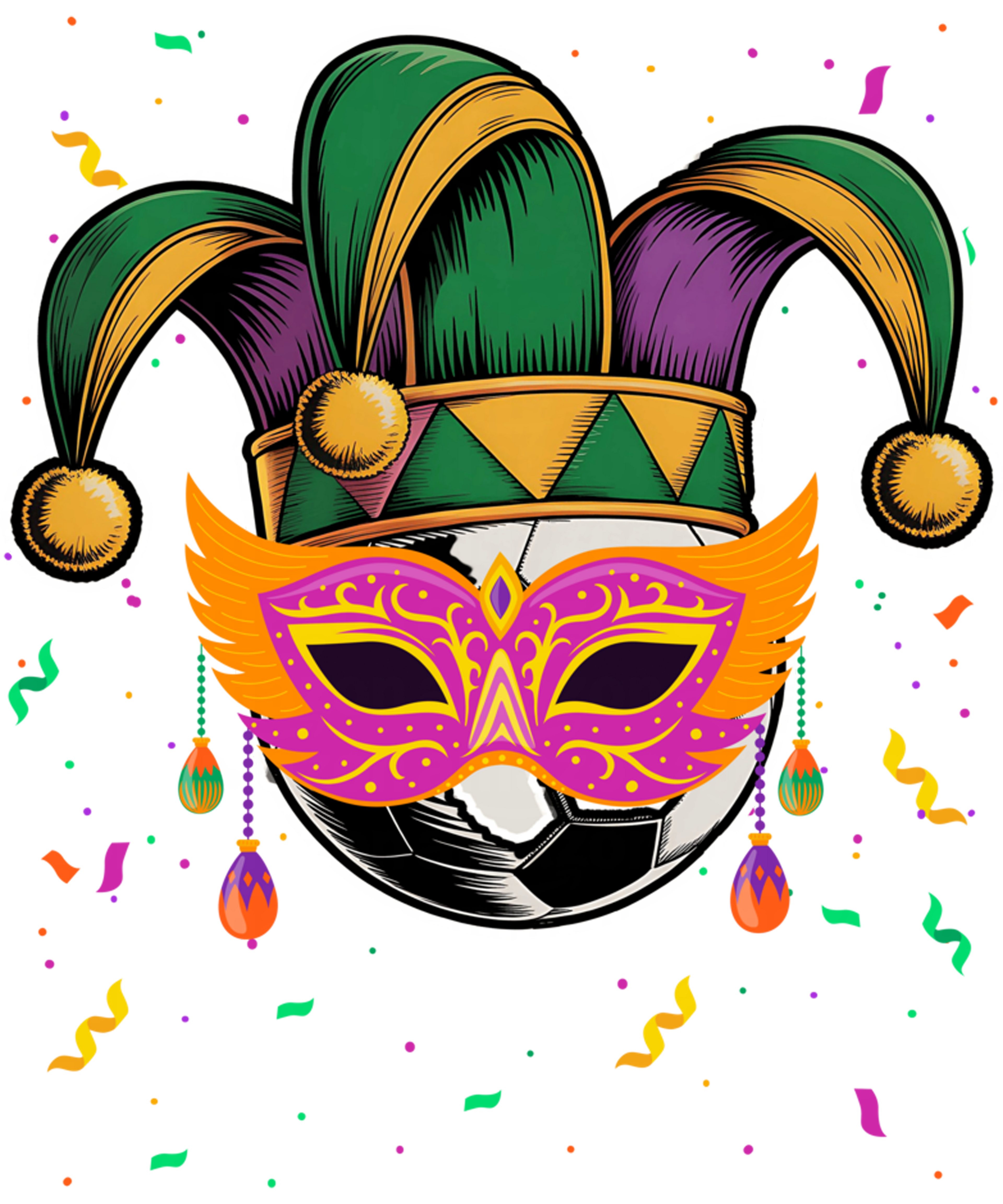 Mardi Gras 1012 - Soccer Mardi Gras Jester Hat Costume Carnival Women Men Sweatshirt