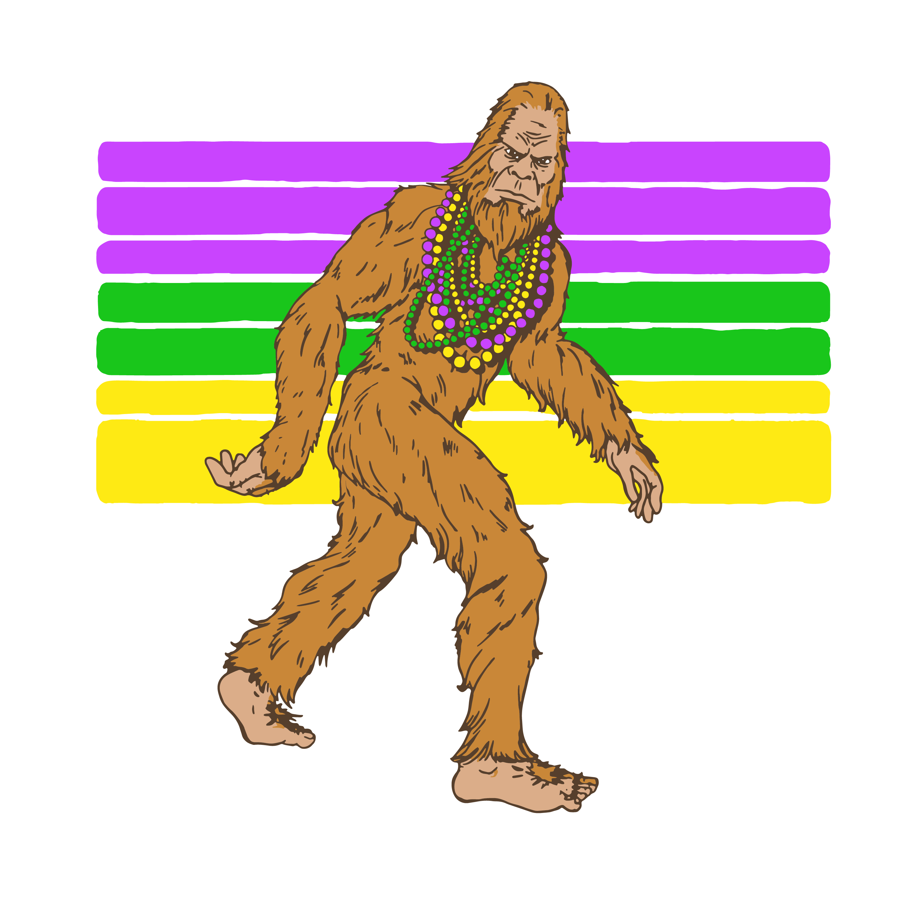 Mardi Gras 566 - Mardi Gras Bigfoot With Beads Svg Mardi Gras Svg Bigfoot Svg Untitled 1 01