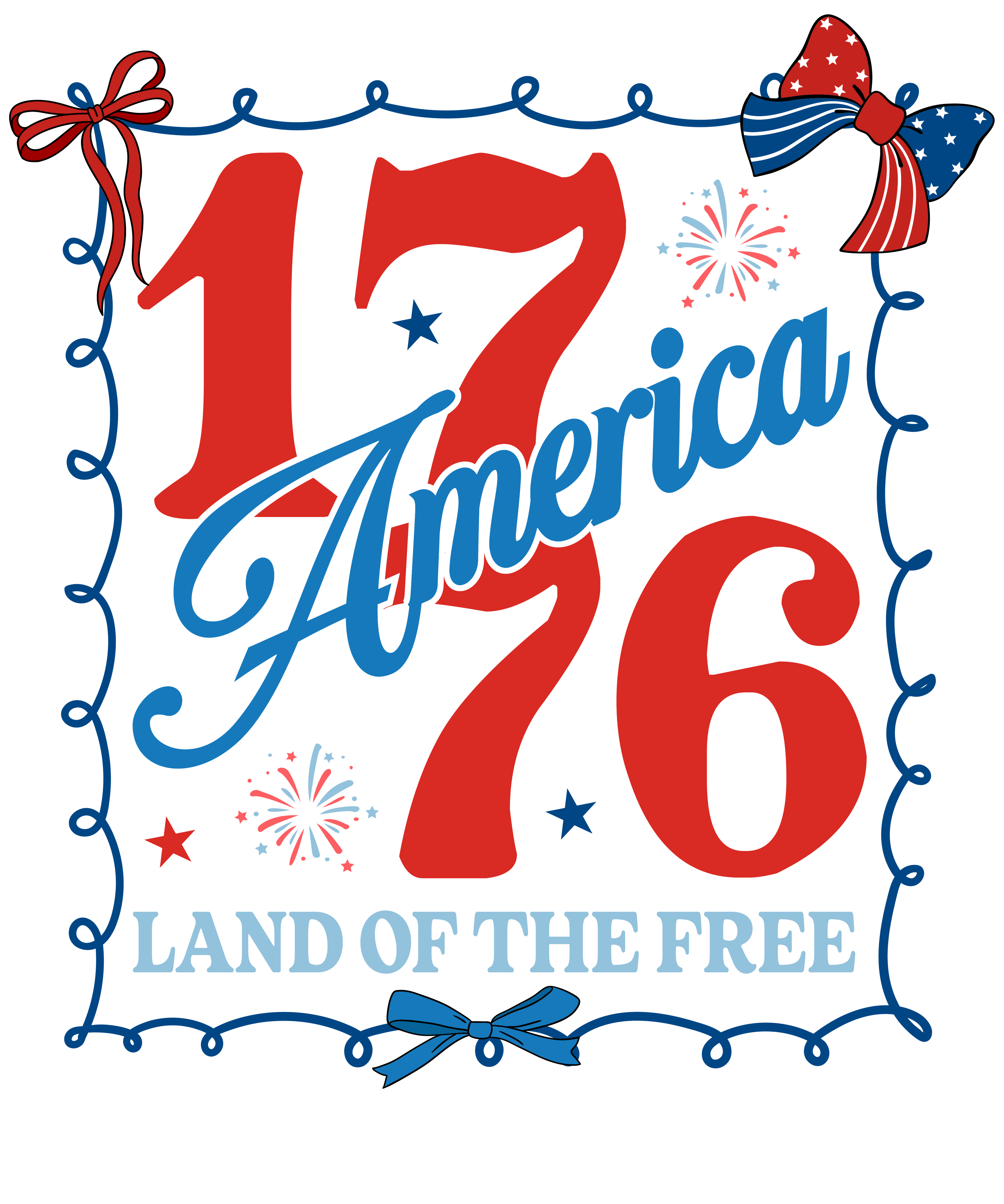 4th of July 486 - Or 29052025 Nhuy 1776 America Land Of The Free 4th Of July Frame Style