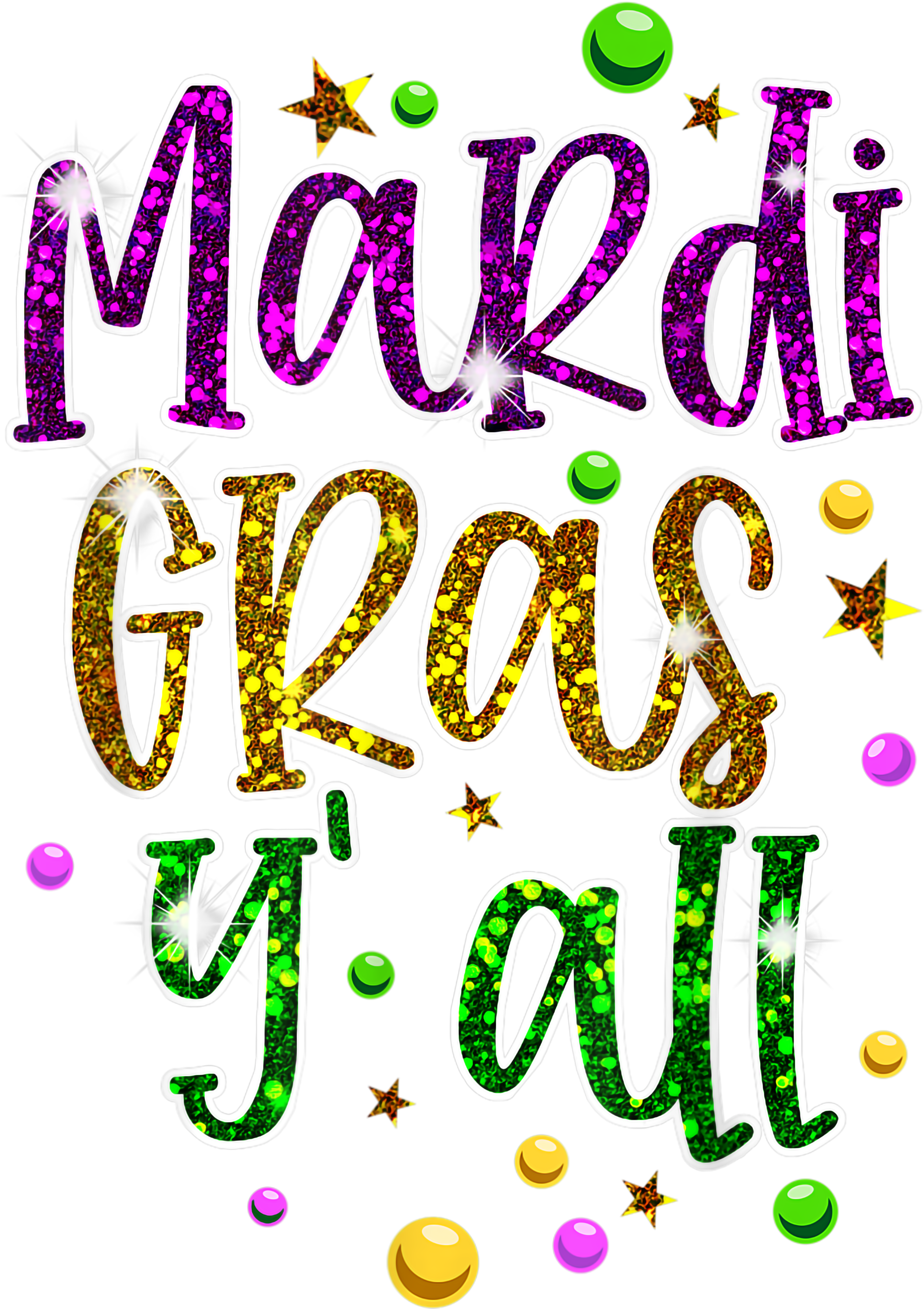 Mardi Gras 680 - Mardi Gras Yall Funny Vinatage New Orleans Party T Shirt