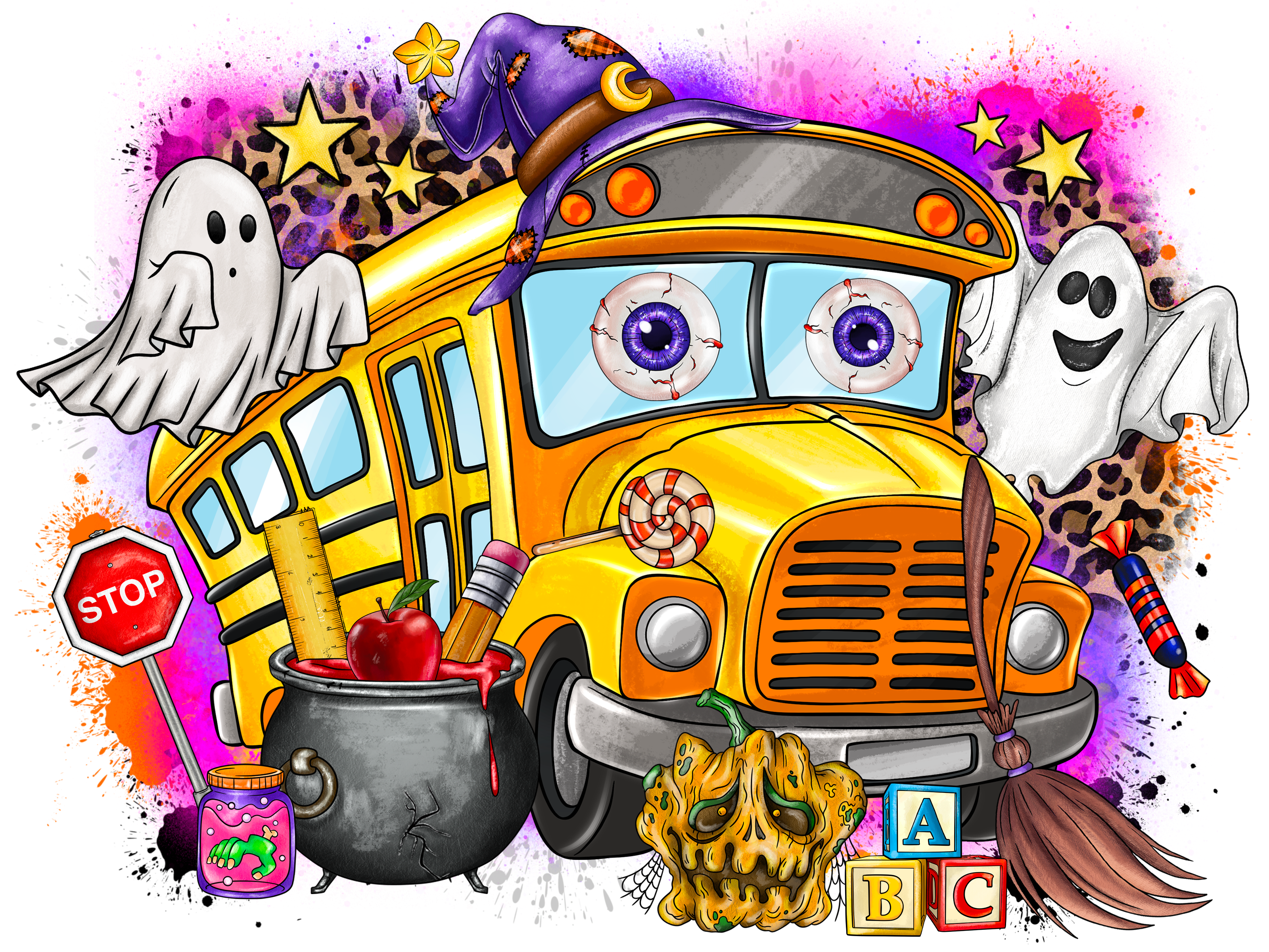 Teacher 603 - Schoolbushalloween