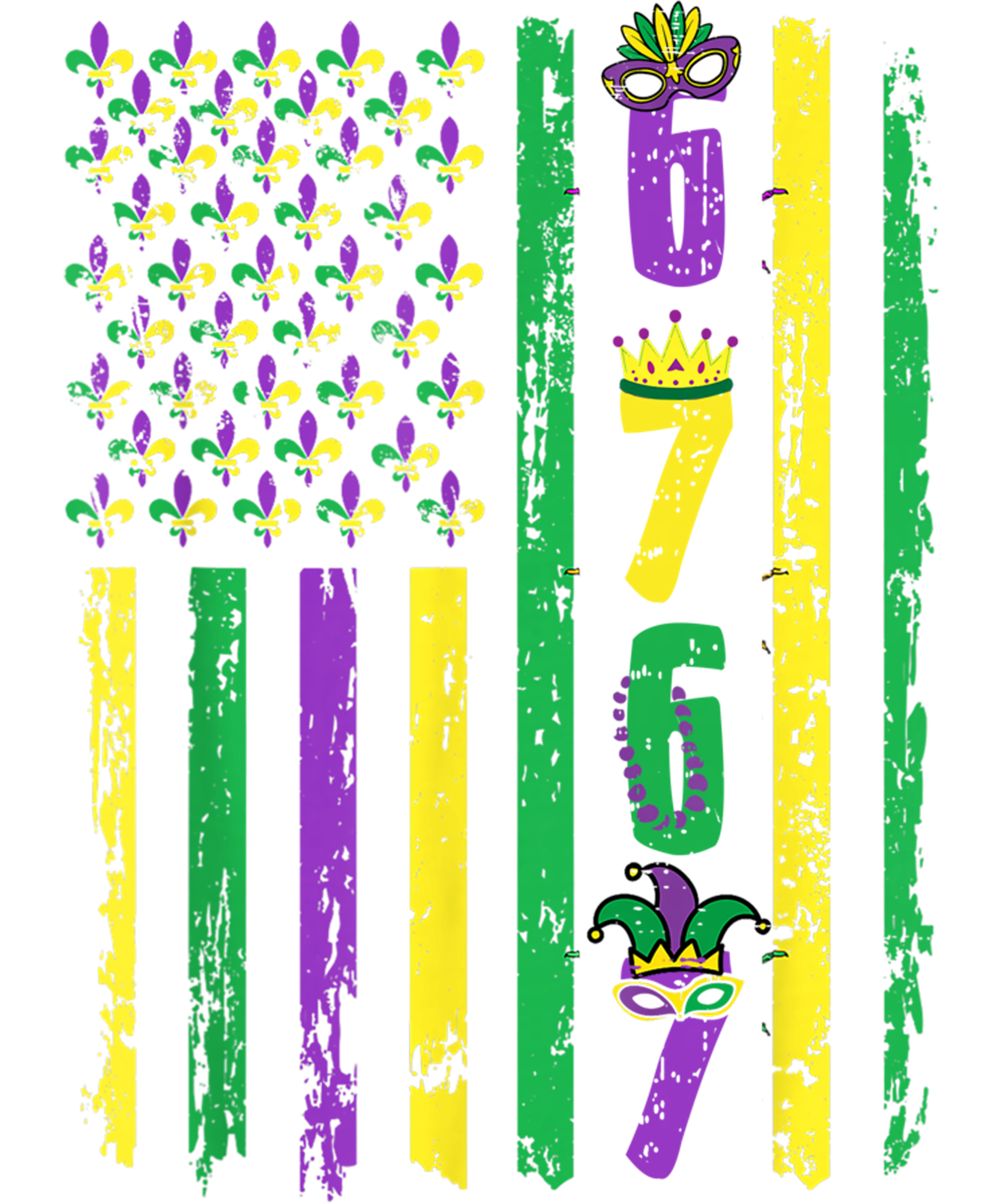 Mardi Gras 1008 - Six Seven Mardi Gras 6 7 Usa American Flag Parade Outfit Sweatshirt