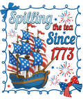 4th of July 483 - Or 24052025 Nhuy Coquette Bow Frame Spilling The Tea Since 1773 4th Of July America