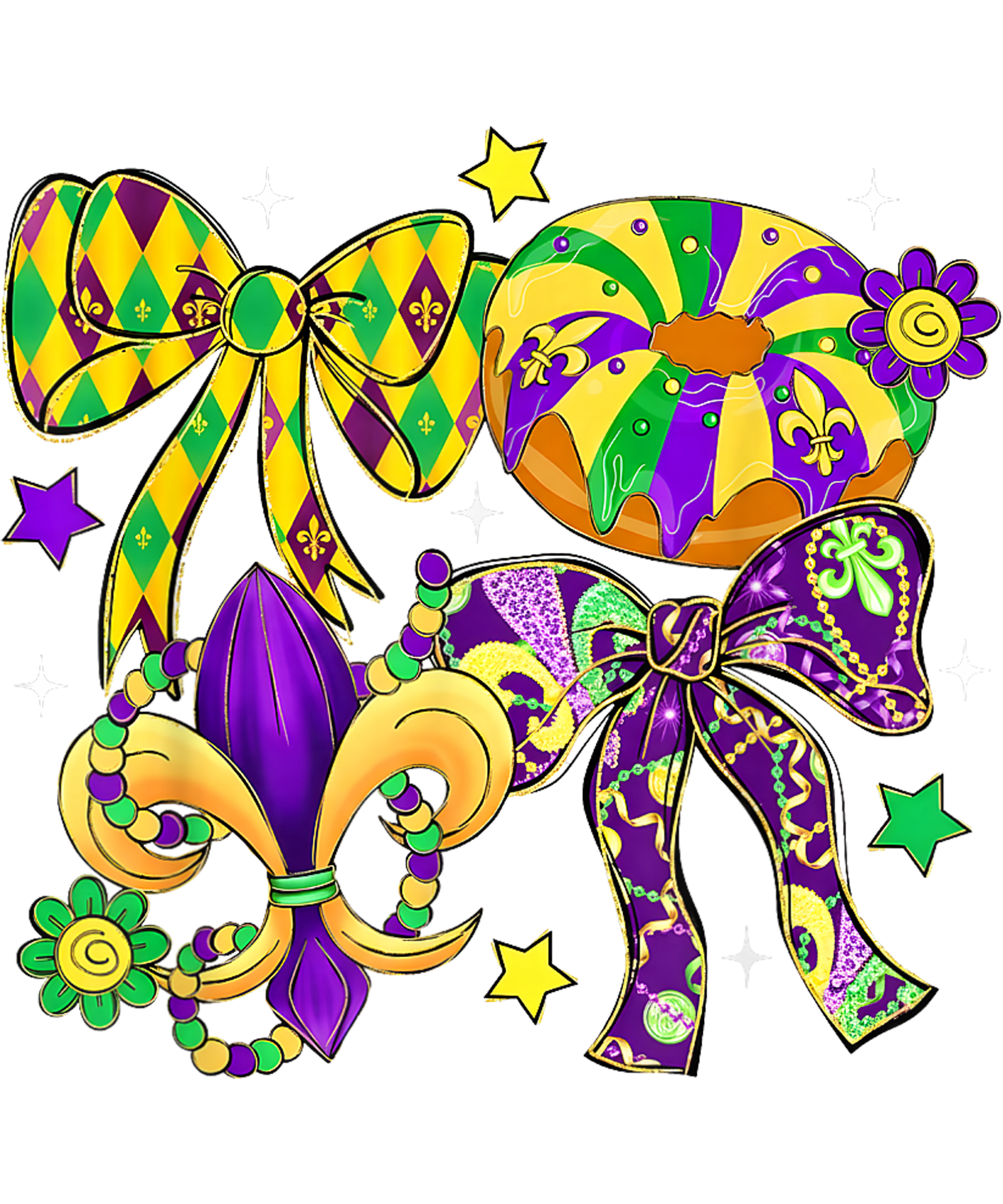 Mardi Gras 569 - Mardi Gras Bow Coquette Bow Fat Tuesday New Orleans Women T Shirt (1)