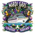 Mardi Gras 847 - Merch Mardi Gras 2025 Cruise Squad Family Matching Group T Shirt