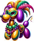 Mardi Gras 560 - Mardi Gras Balloon Dog Wearing Mardi Gras Costume Beads Sweatshirt
