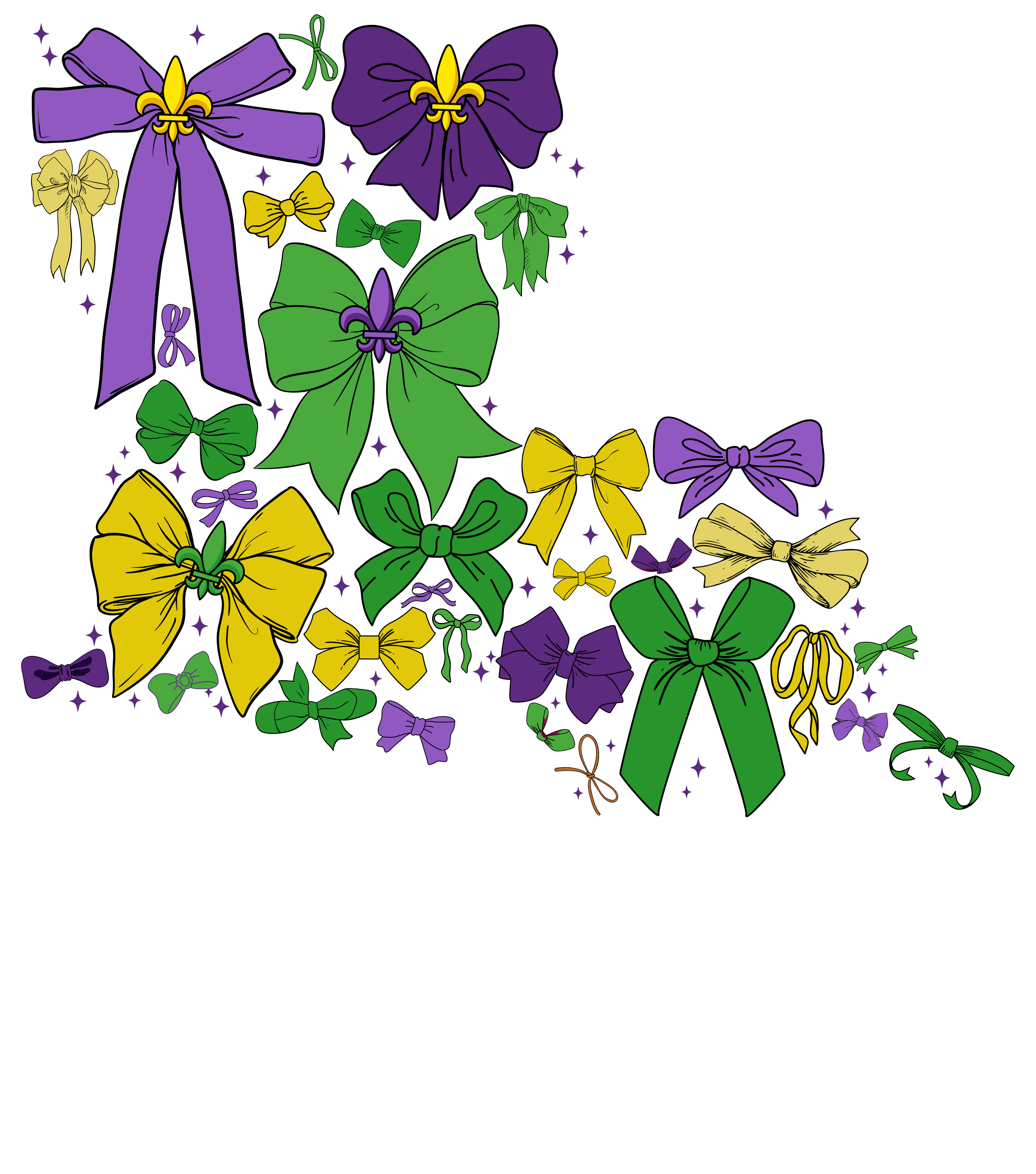 Mardi Gras 963 - Or 31122024 Nhuy Coquette Bow Louisiana Mardi Gras