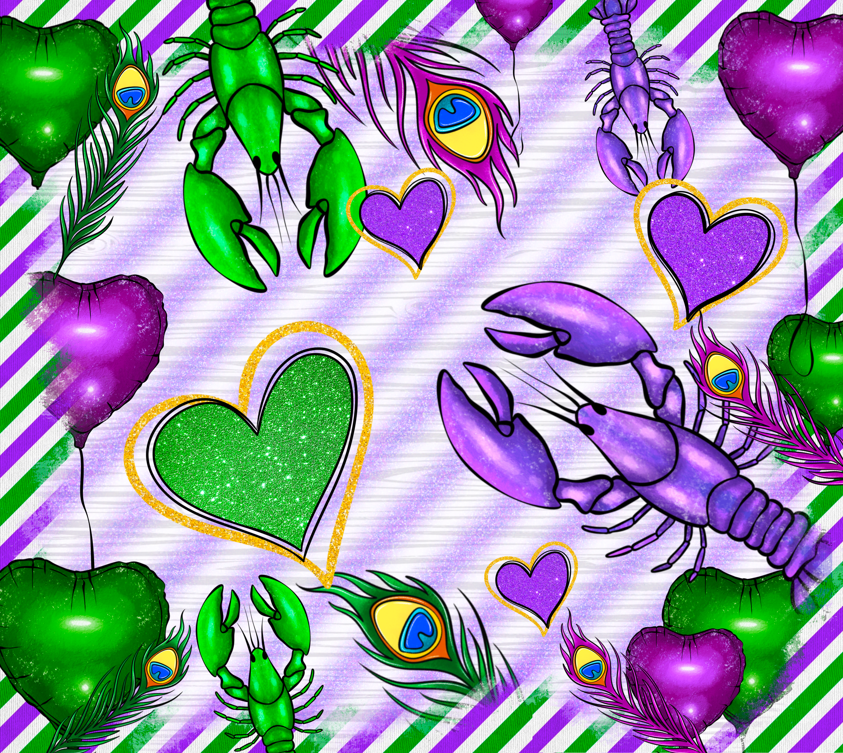 Mardi Gras 750 - Mardigrascrawfishhearttumbler