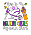 Mardi Gras 856 - Merch My Mardi Gras Pajama Shirt Nurse Tools Job Masked Beads T Shirt