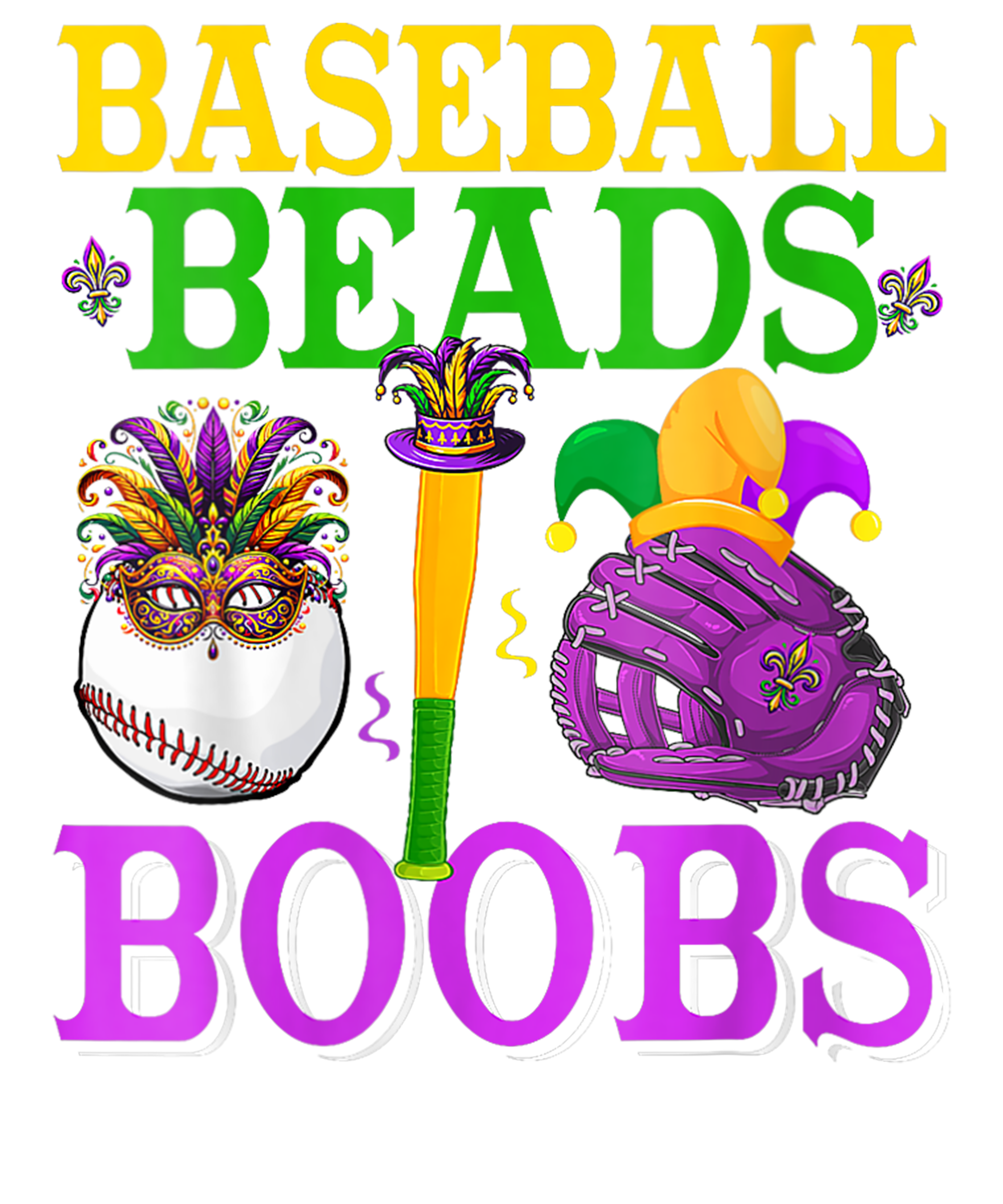 Mardi Gras 289 - Baseball Beads Boobs Mardi Gras Masked Equipment