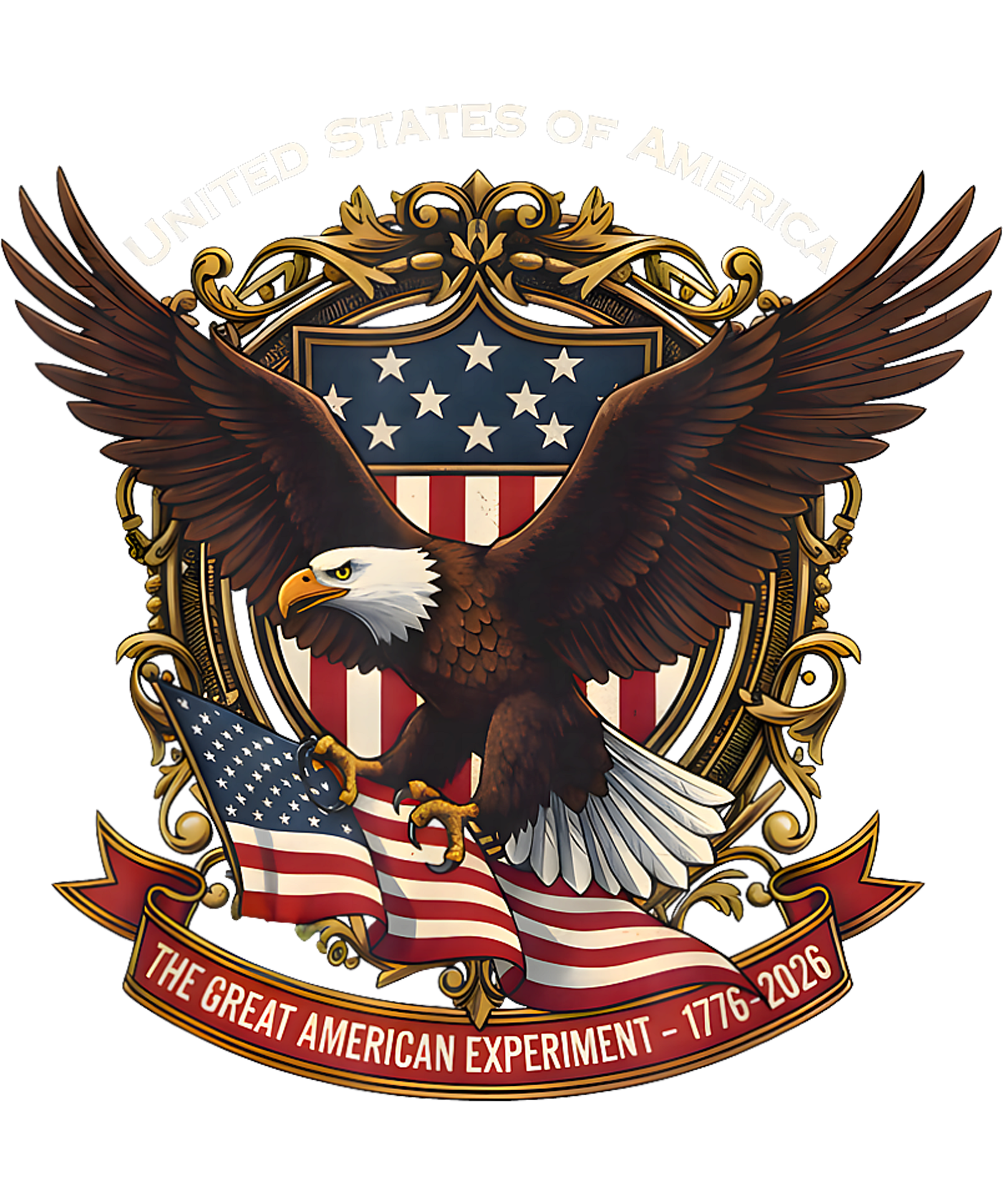 4th of July 58 - 250th Anniversary Usa 4th Of July Eagle Flag 1776 2026 T Shirt