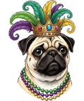 Mardi Gras 422 - Funny Mardi Gras Pug Beads New Orleans Carnival Dog Lovers Sweatshirt