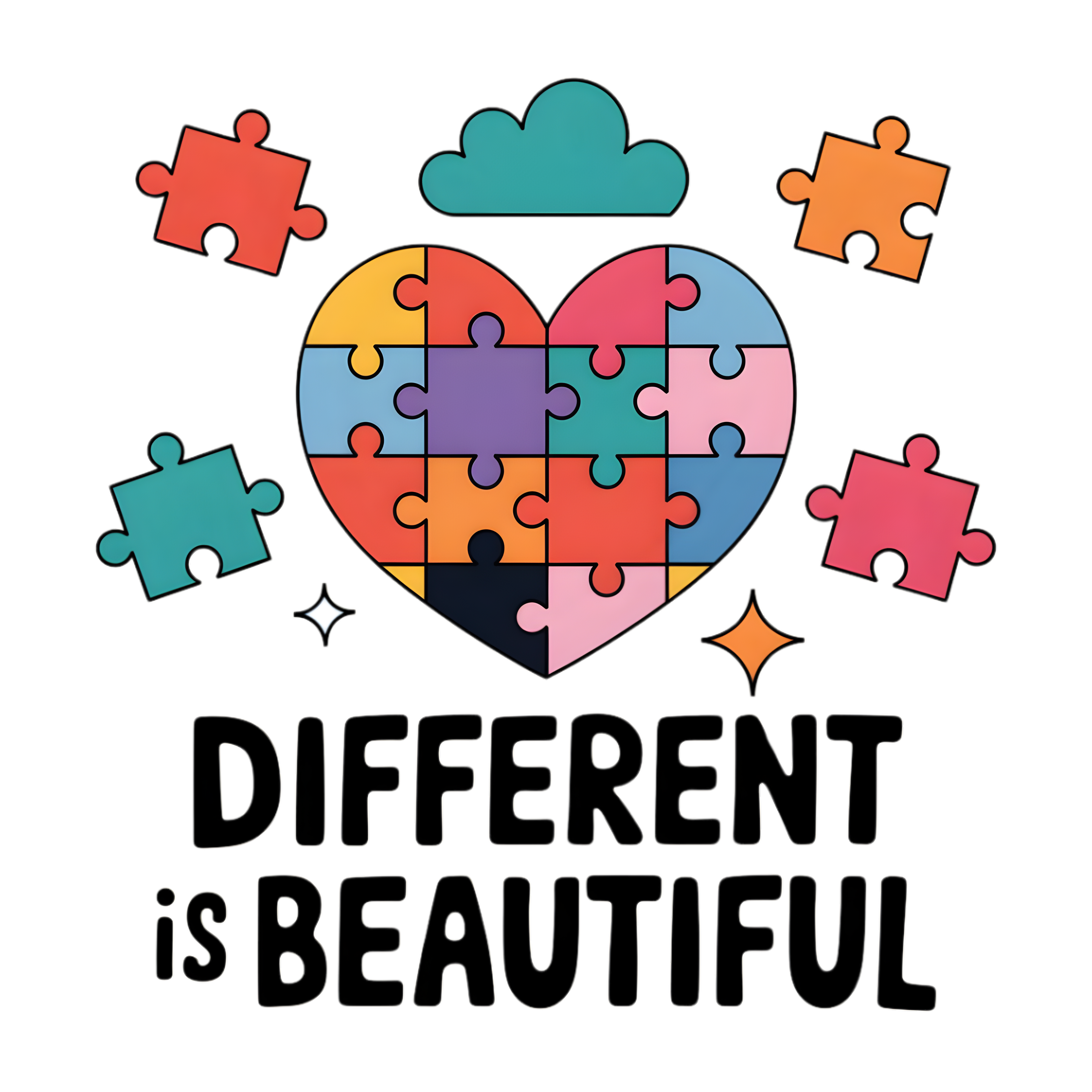 Autism 341 - Copy Of 05. Robot Colorful  Jigsaw Puzzle Pieces