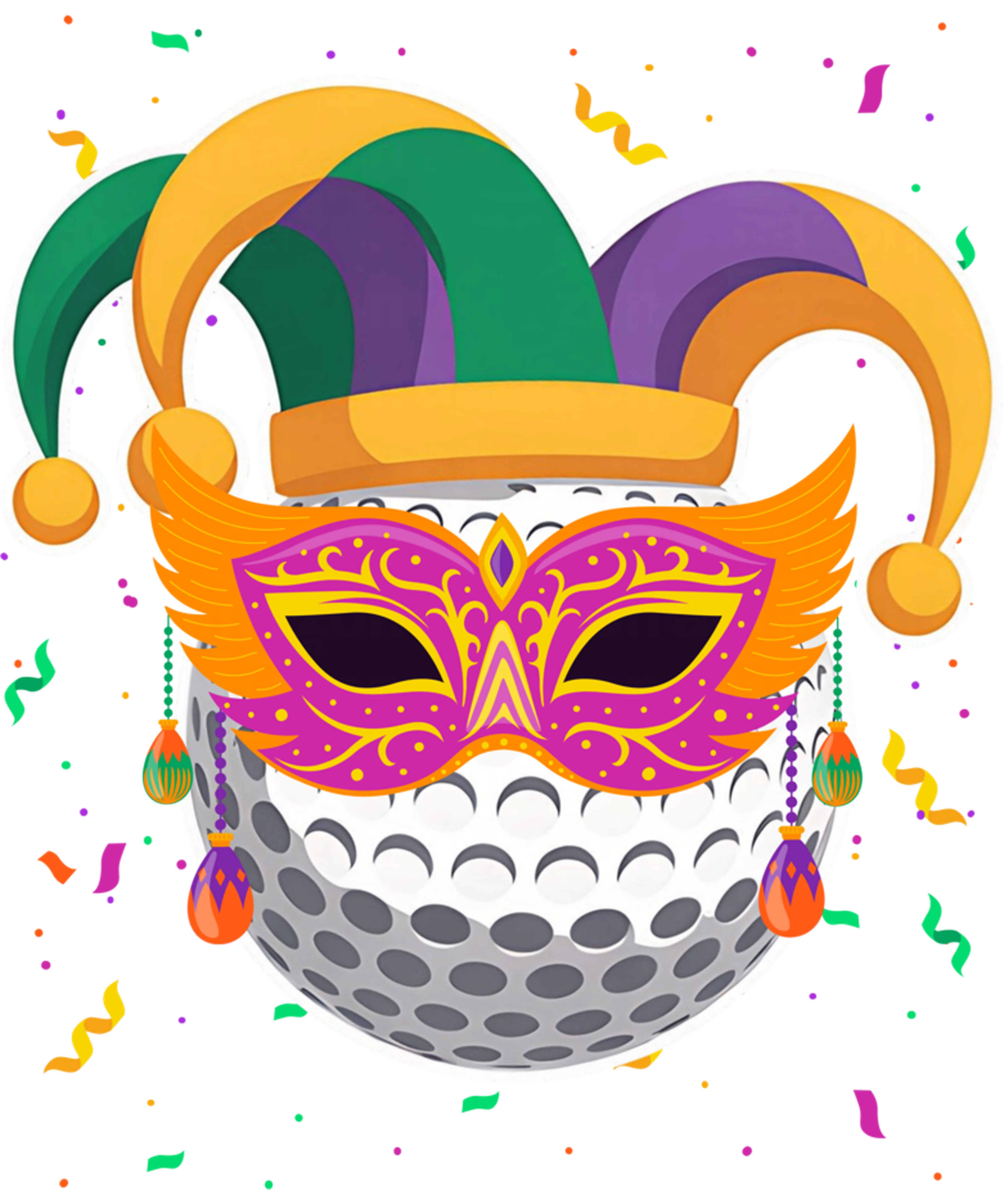 Mardi Gras 440 - Golf Mardi Gras Jester Hat Costume Carnival Women Men Sweatshirt