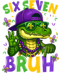 Mardi Gras 661 - Mardi Gras Six Seven 6 7 Meme Bruh Mardigator Alligator Boy Sweatshirt