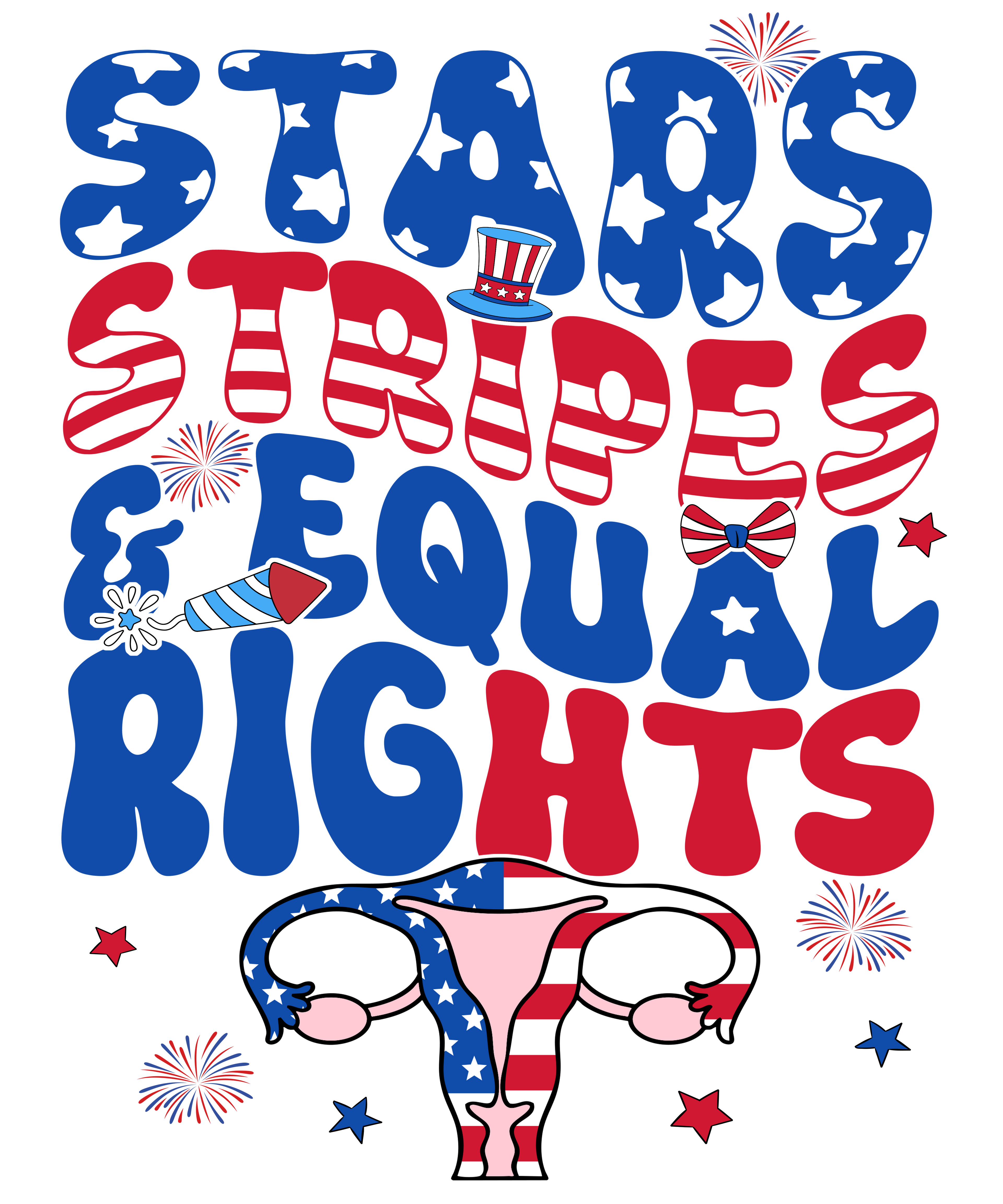 4th of July 431 - Or 04062025 Vtn Stars Stripes And Equal Rights Feminist 4th Of July