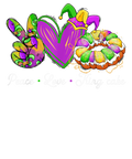 Mardi Gras 991 - Peace Love King Cake Funny Mardi Gras Party Carnival