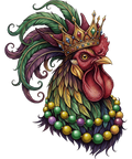 Mardi Gras 424 - Funny Mardi Gras Rooster Mask Beads New Orleans Carnival Sweatshirt