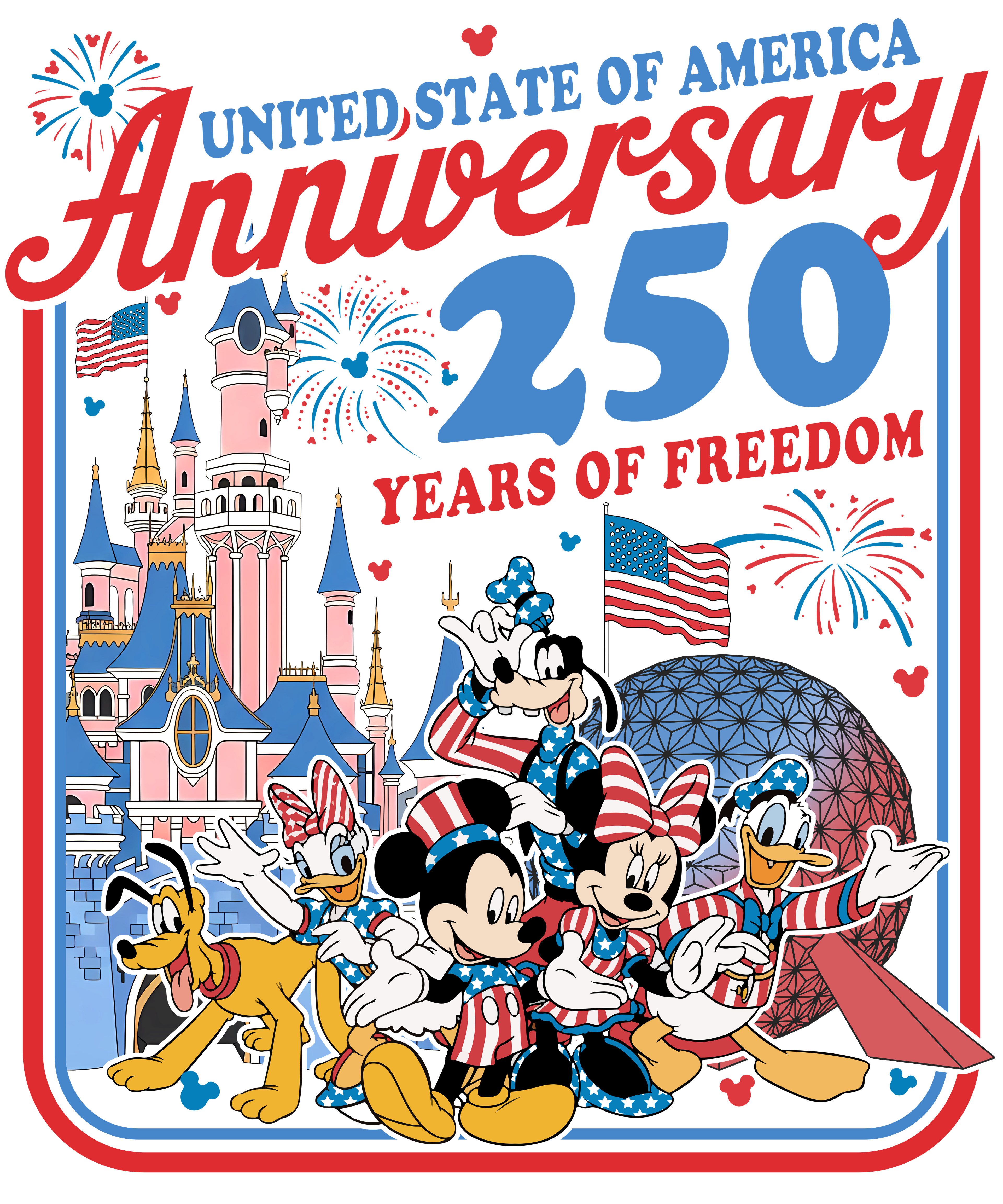 4th of July 477 - Or 23022026 Vtn Retro Usa 250th Anniversary Mickey Minnie