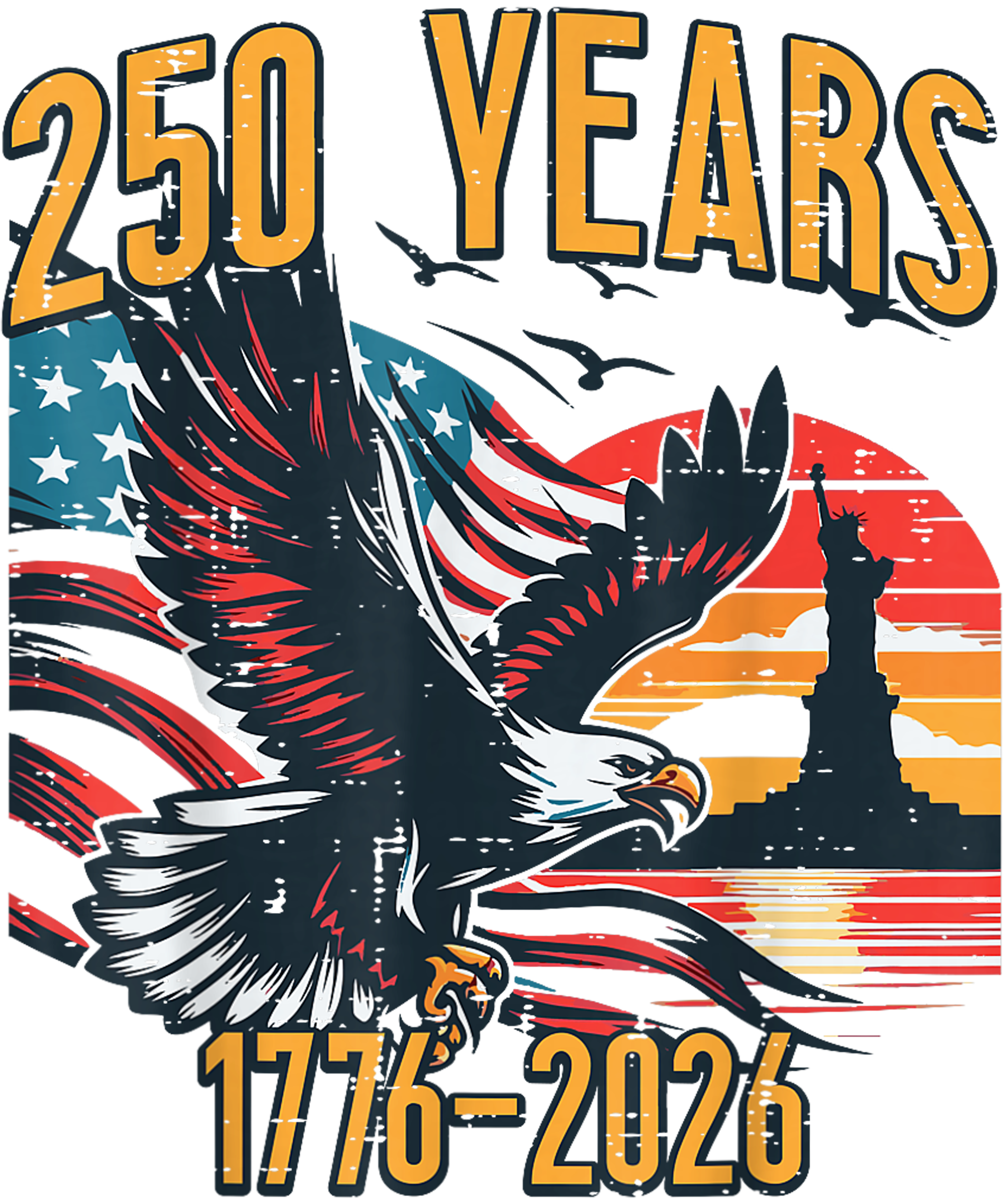 4th of July 48 - 250 Years Amerrica Usa Flag 250th Anniversary Men Women Kids T Shirt