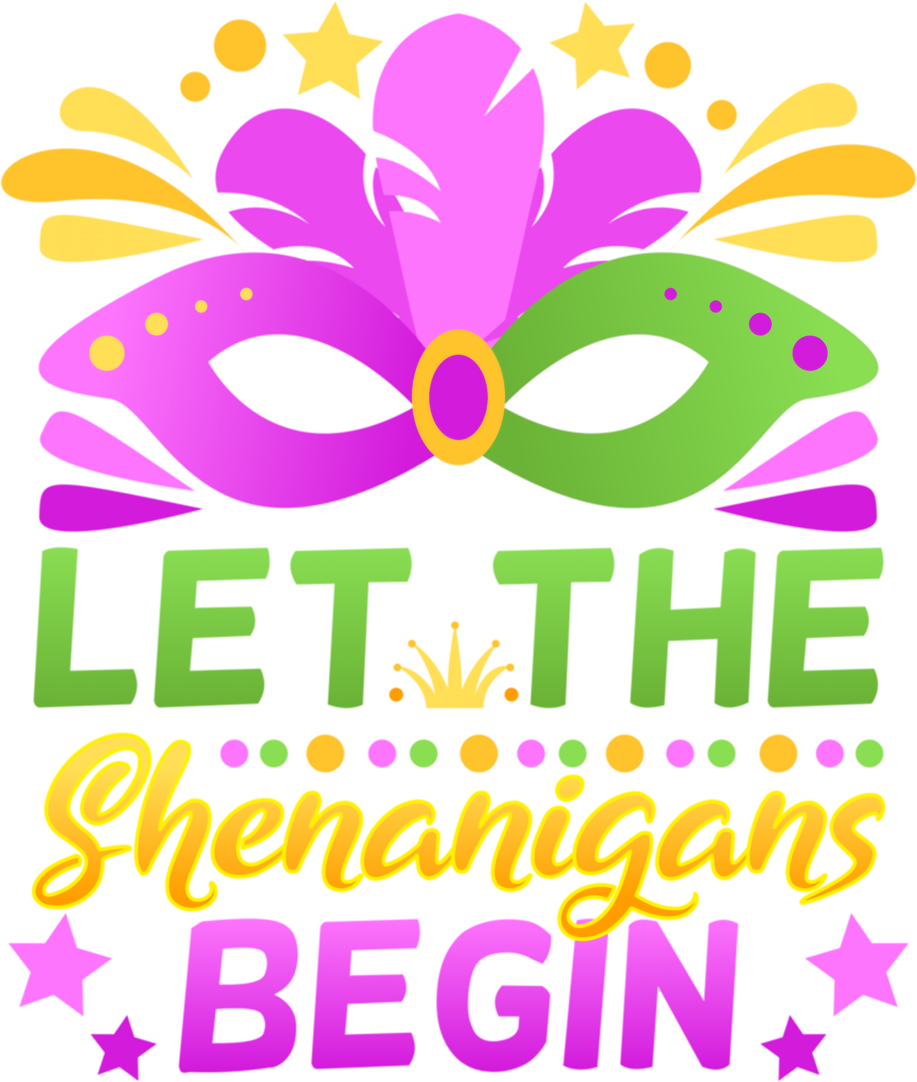 Mardi Gras 834 - Mask Mardi Gras Costume Let The Shenanigans Begin Long Sleeve T Shirt