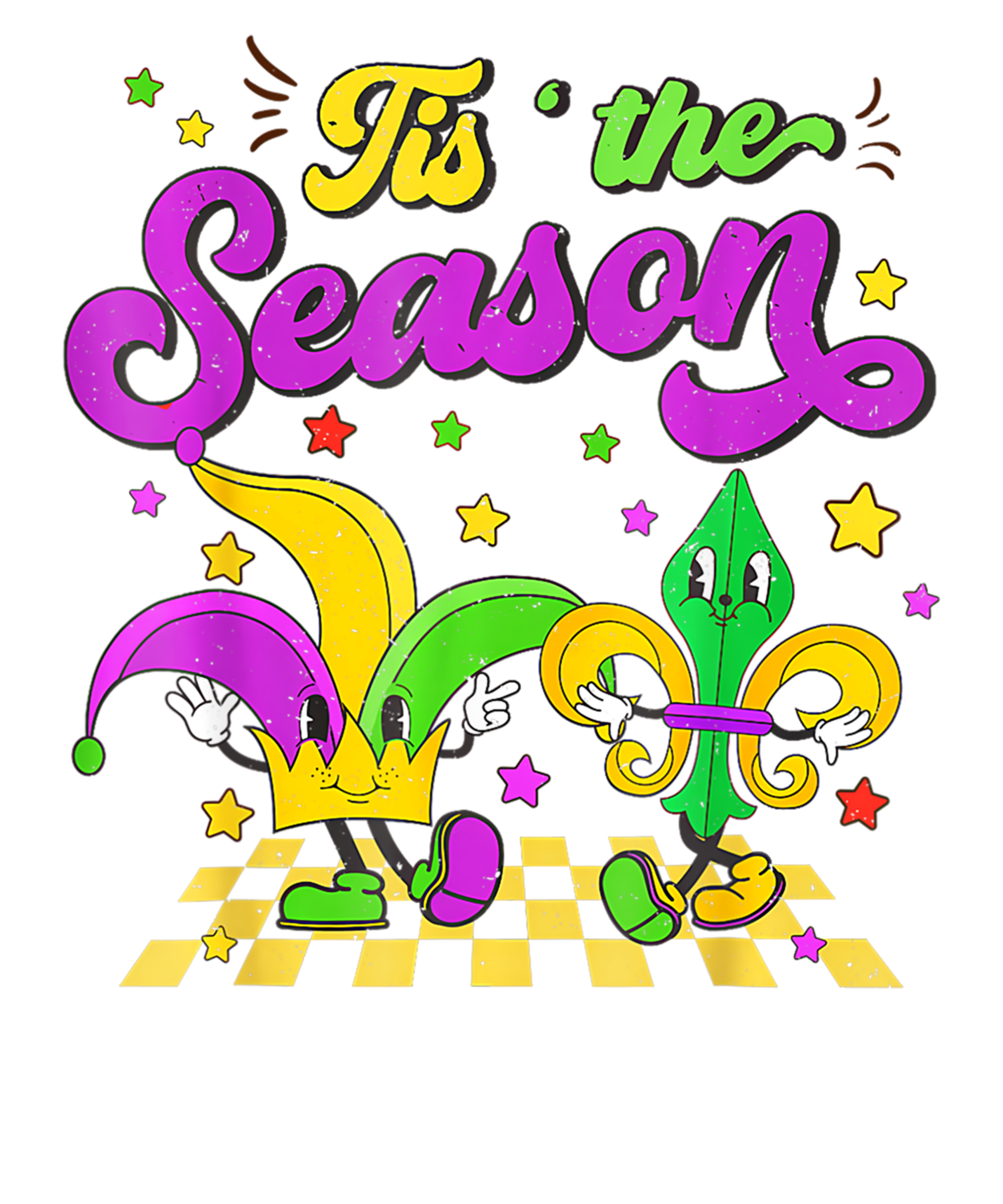 Mardi Gras 1026 - Tis The Season Mardi Gras Groovy Jester Hat New Orleans