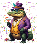 Mardi Gras 556 - Mardi Gras Alligator Sweatshirt